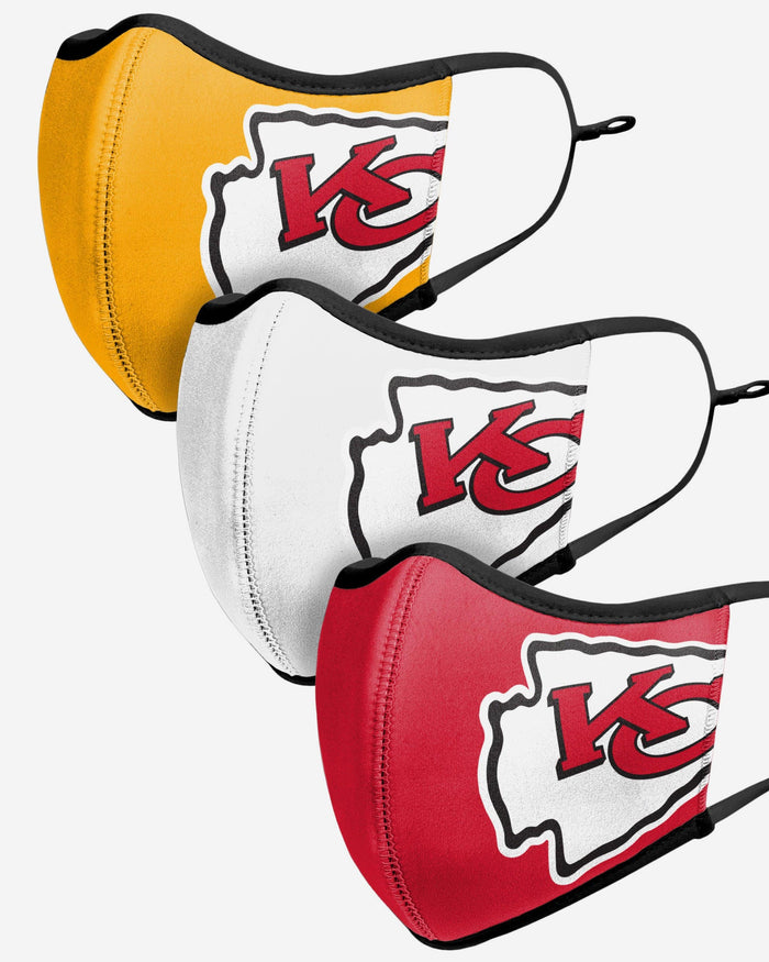 Kansas City Chiefs Sport 3 Pack Face Cover FOCO - FOCO.com