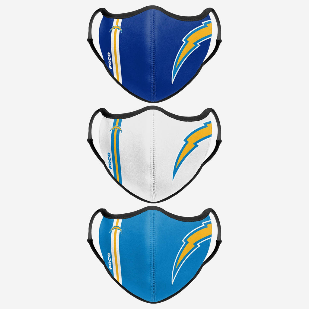 Los Angeles Chargers Sport 3 Pack Face Cover FOCO - FOCO.com