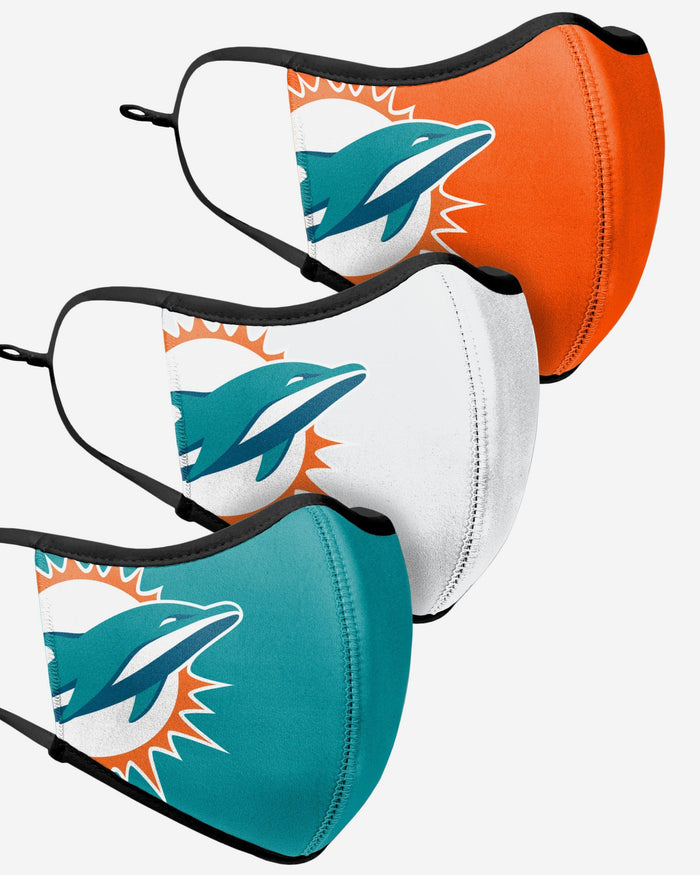 Miami Dolphins Sport 3 Pack Face Cover FOCO - FOCO.com