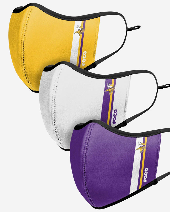 Minnesota Vikings Sport 3 Pack Face Cover FOCO - FOCO.com