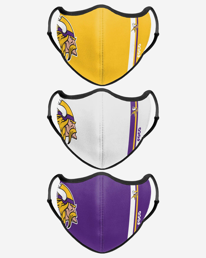 Minnesota Vikings Sport 3 Pack Face Cover FOCO - FOCO.com