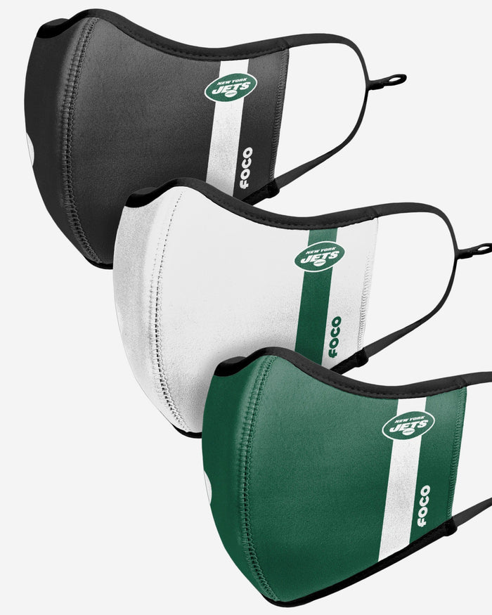 New York Jets Sport 3 Pack Face Cover FOCO - FOCO.com