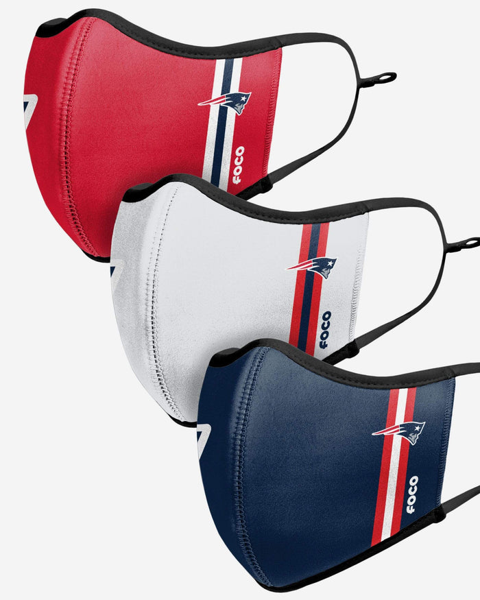 New England Patriots Sport 3 Pack Face Cover FOCO - FOCO.com