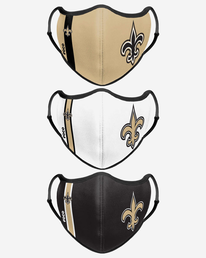 New Orleans Saints Sport 3 Pack Face Cover FOCO - FOCO.com