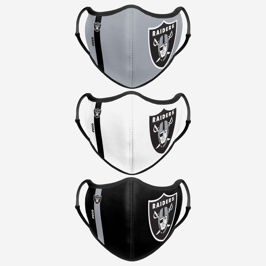 Las Vegas Raiders Sport 3 Pack Face Cover FOCO - FOCO.com