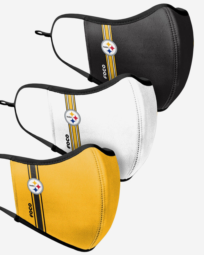 Pittsburgh Steelers Sport 3 Pack Face Cover FOCO - FOCO.com