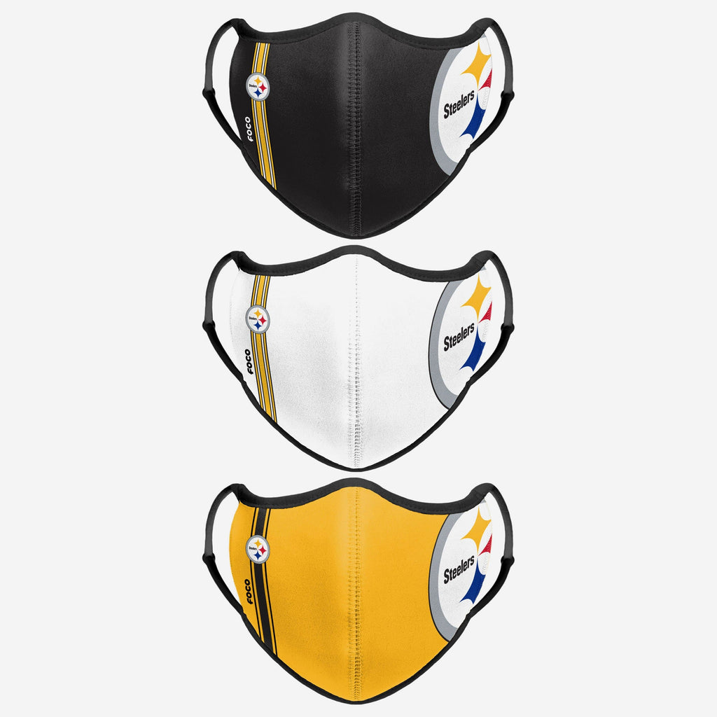 Pittsburgh Steelers Sport 3 Pack Face Cover FOCO - FOCO.com