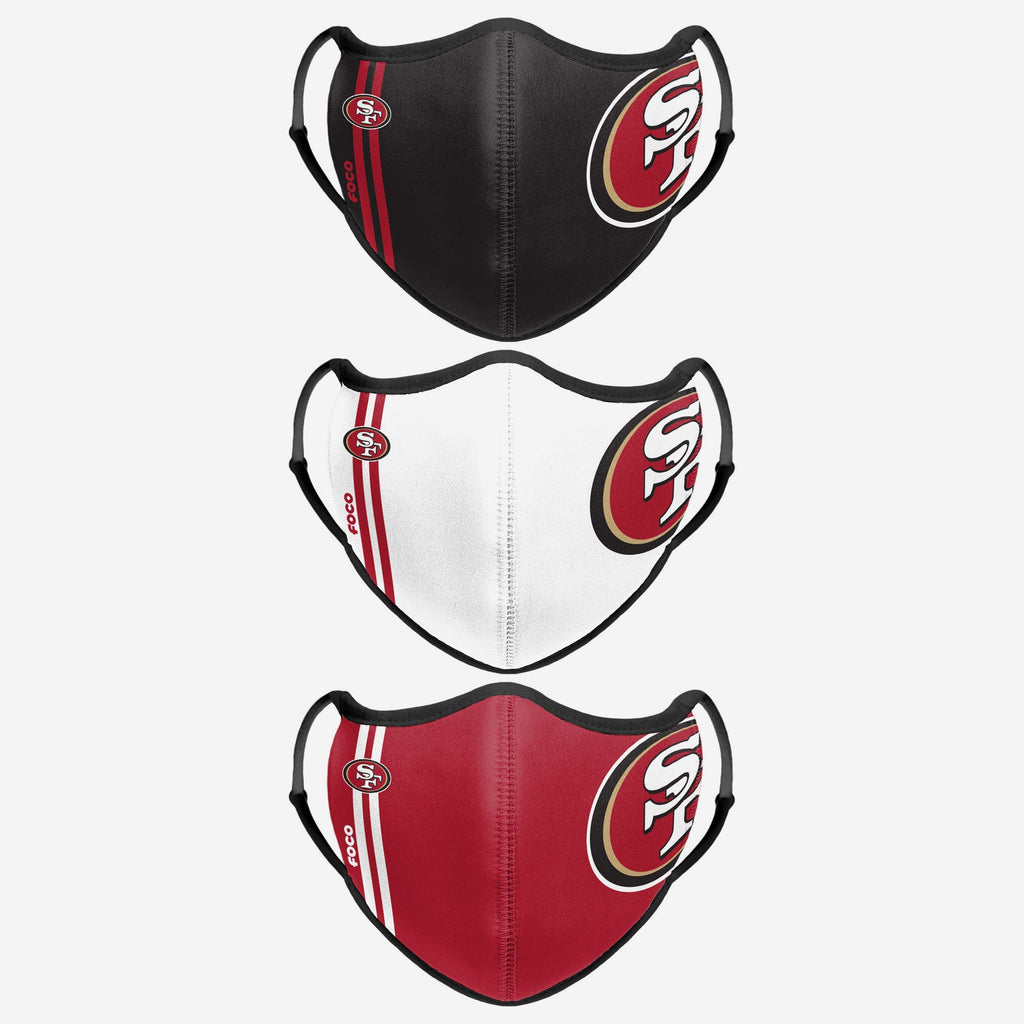 San Francisco 49ers Sport 3 Pack Face Cover FOCO - FOCO.com