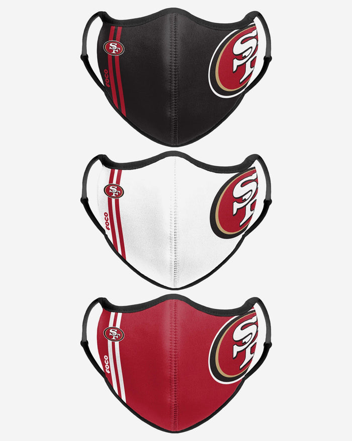 San Francisco 49ers Sport 3 Pack Face Cover FOCO - FOCO.com