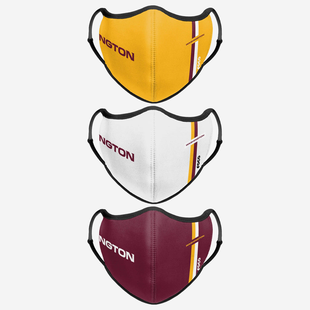 Washington Commanders Sport 3 Pack Face Cover FOCO - FOCO.com