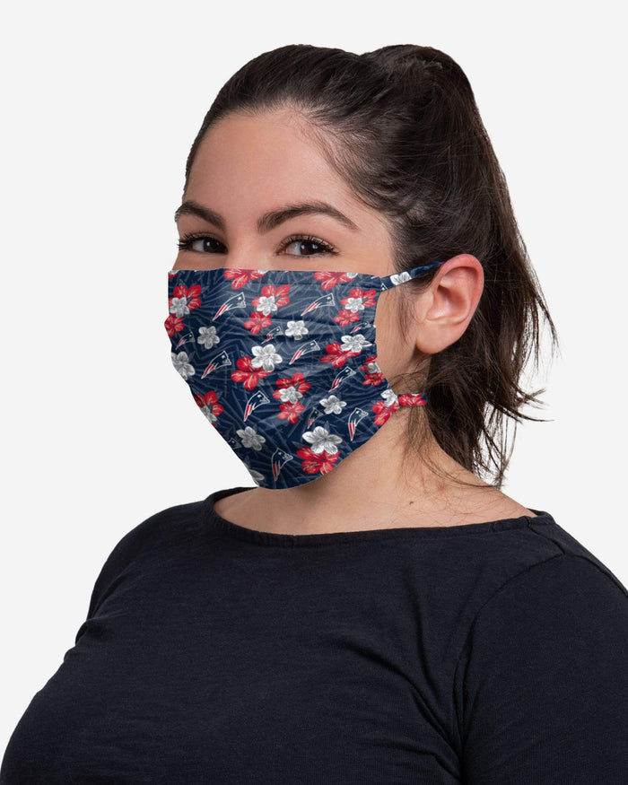 New England Patriots Hibiscus Tie-Back Face Cover FOCO - FOCO.com