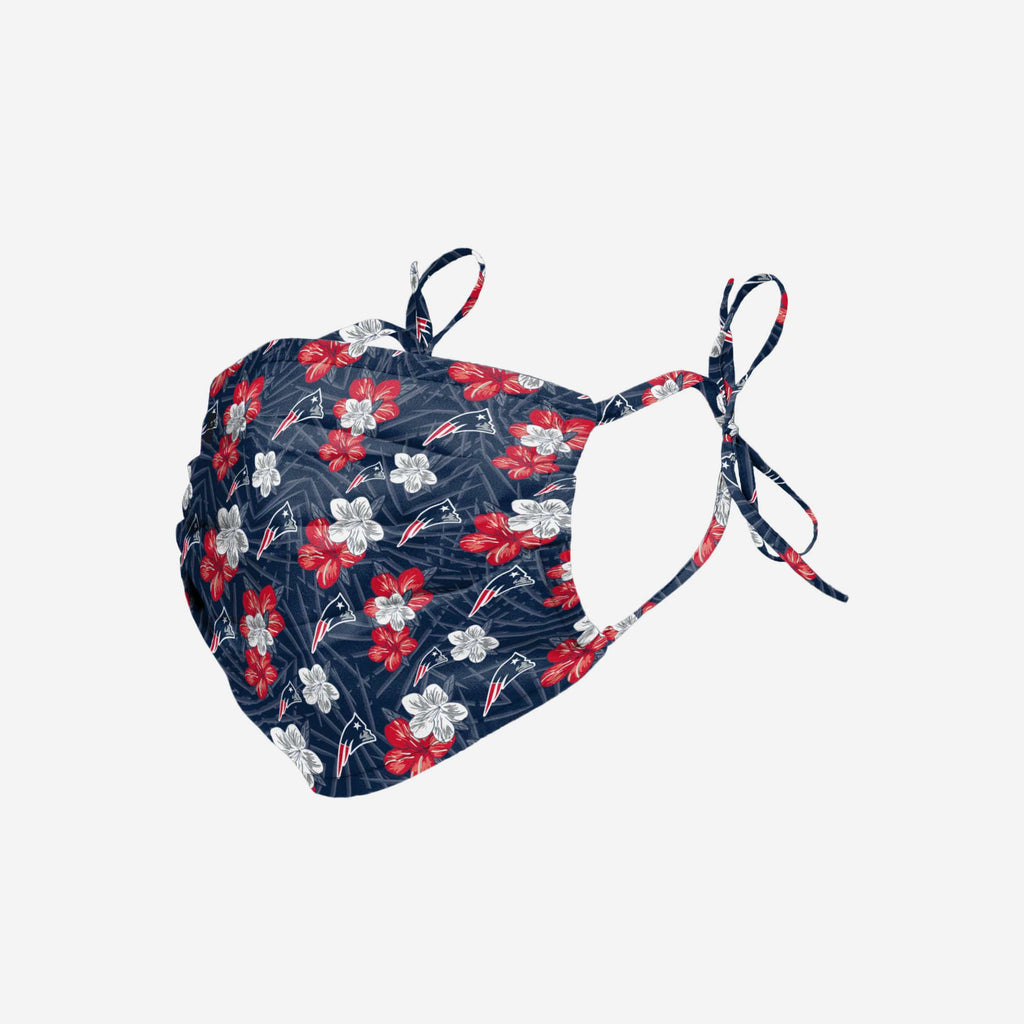New England Patriots Hibiscus Tie-Back Face Cover FOCO - FOCO.com