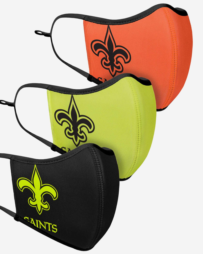 New Orleans Saints Highlights Sport 3 Pack Face Cover FOCO - FOCO.com