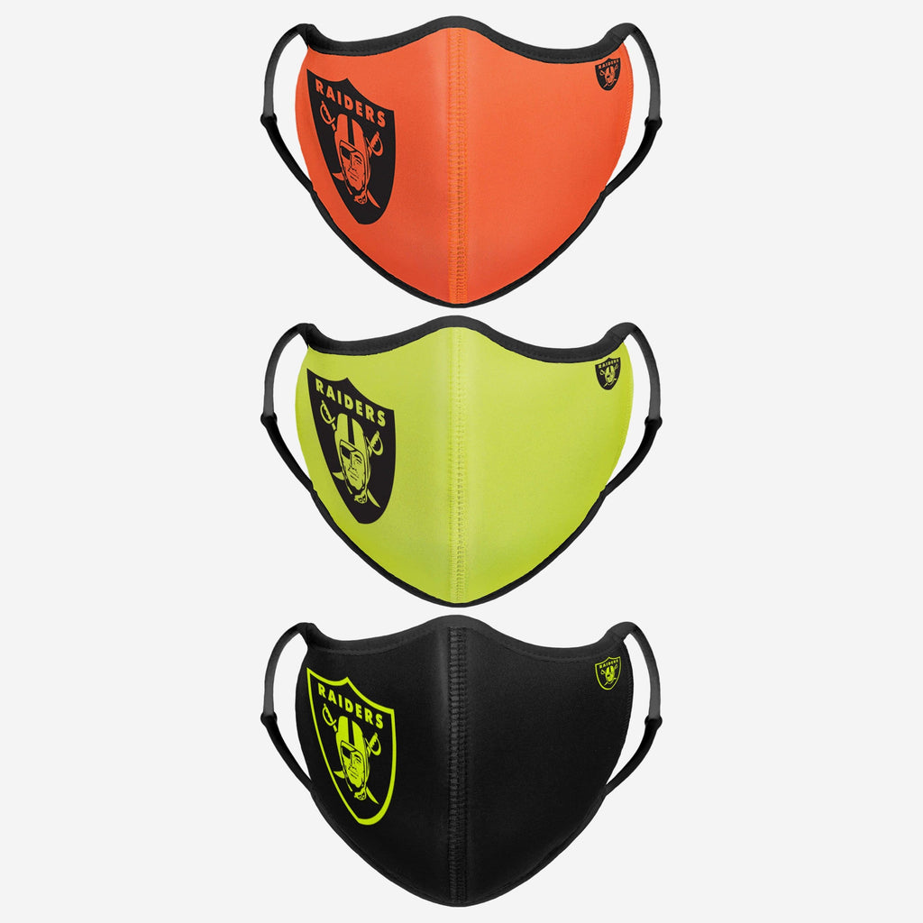 Las Vegas Raiders Highlights Sport 3 Pack Face Cover FOCO - FOCO.com