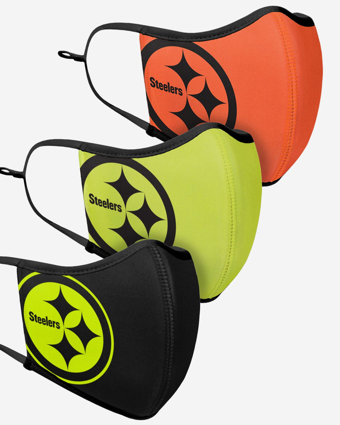 Pittsburgh Steelers Highlights Sport 3 Pack Face Cover FOCO - FOCO.com