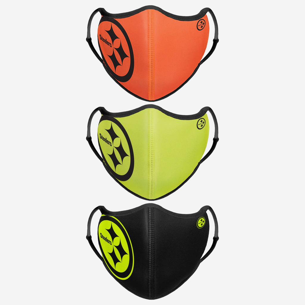 Pittsburgh Steelers Highlights Sport 3 Pack Face Cover FOCO - FOCO.com
