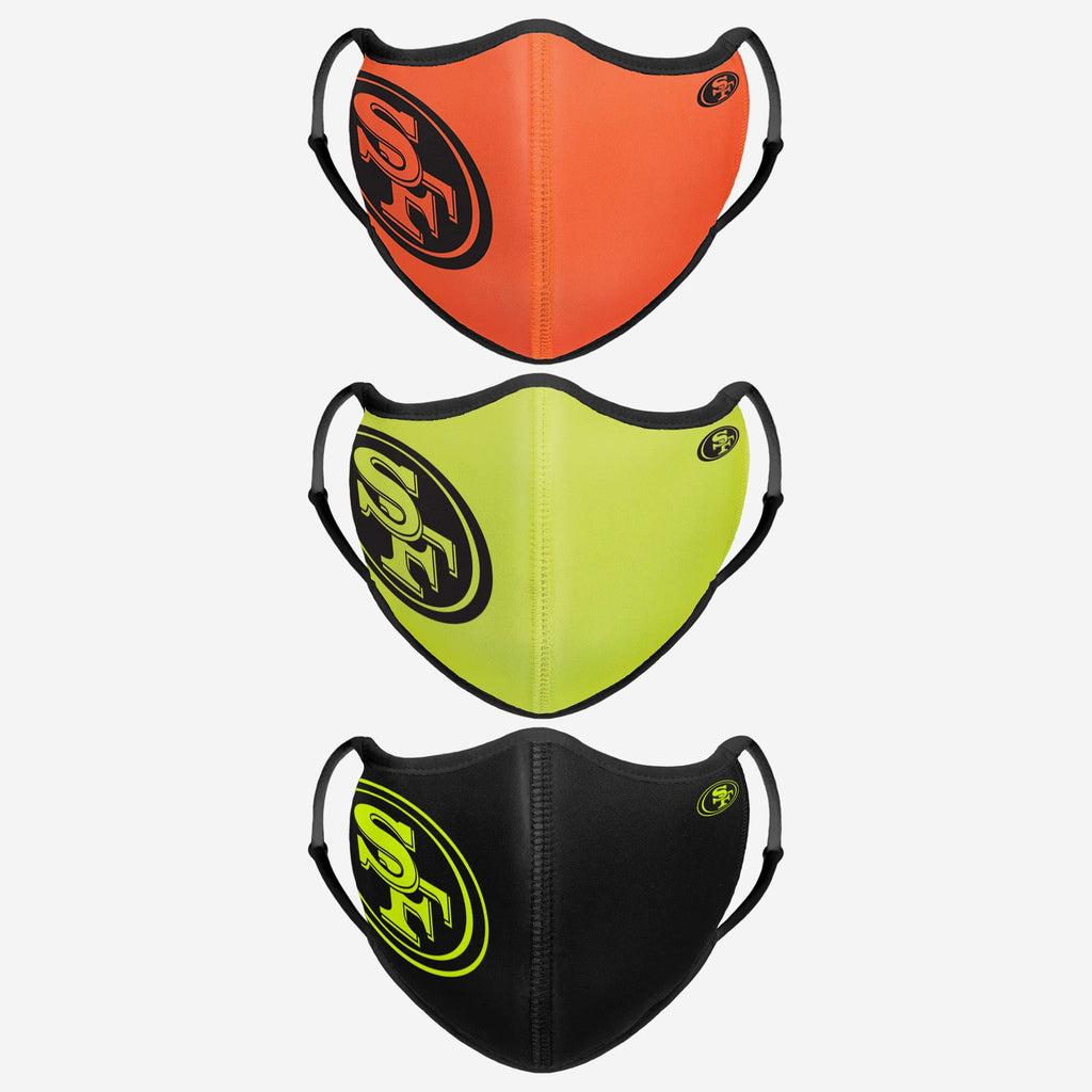 San Francisco 49ers Highlights Sport 3 Pack Face Cover FOCO - FOCO.com