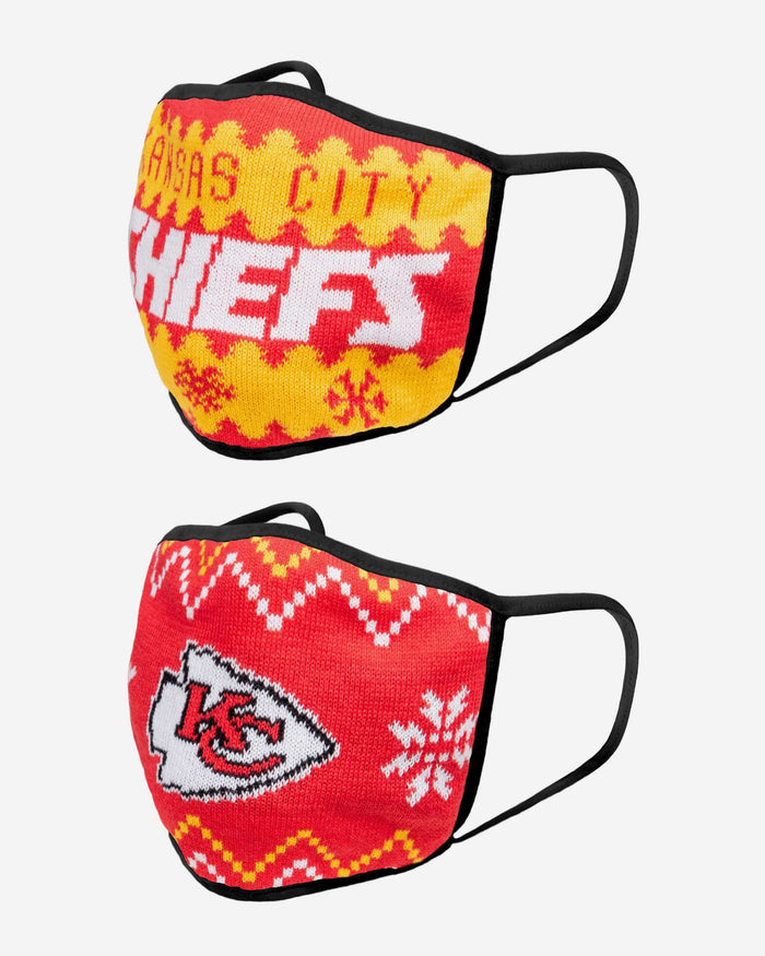Kansas City Chiefs Knit 2 Pack Face Cover FOCO - FOCO.com