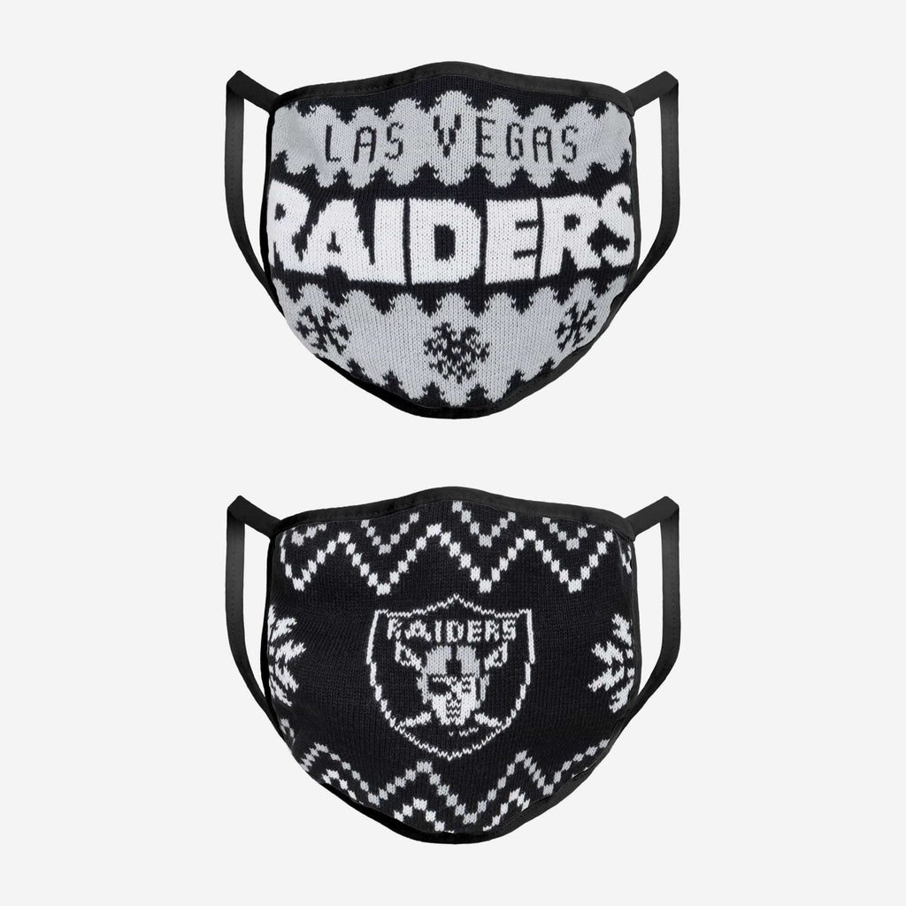 Las Vegas Raiders Knit 2 Pack Face Cover FOCO - FOCO.com