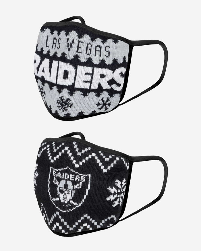 Las Vegas Raiders Knit 2 Pack Face Cover FOCO - FOCO.com