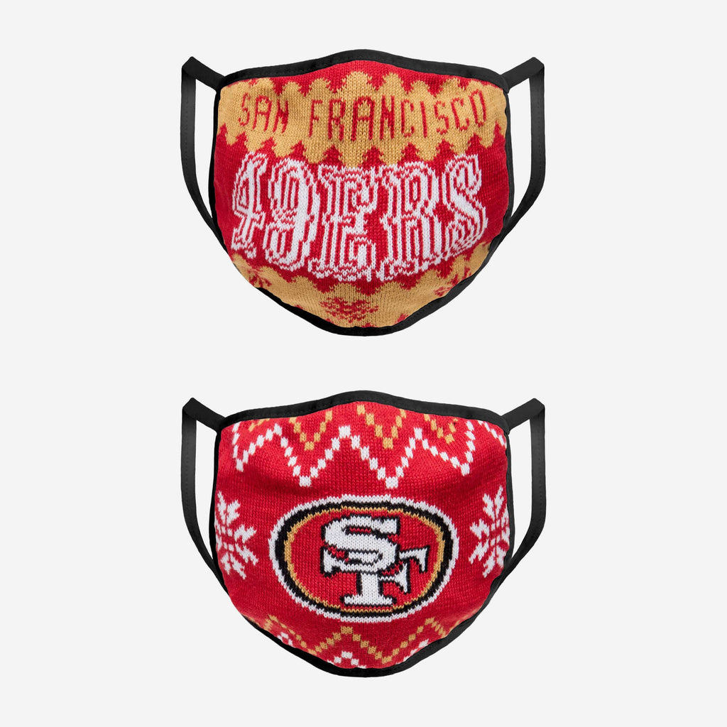 San Francisco 49ers Knit 2 Pack Face Cover FOCO - FOCO.com
