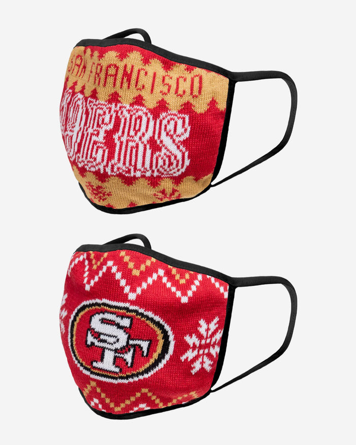 San Francisco 49ers Knit 2 Pack Face Cover FOCO - FOCO.com