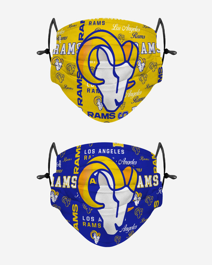 Los Angeles Rams Logo Rush Adjustable 2 Pack Face Cover FOCO - FOCO.com