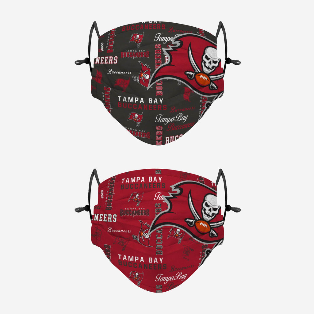 Tampa Bay Buccaneers Logo Rush Adjustable 2 Pack Face Cover FOCO - FOCO.com