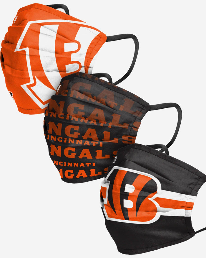 Cincinnati Bengals Matchday 3 Pack Face Cover FOCO Adult - FOCO.com