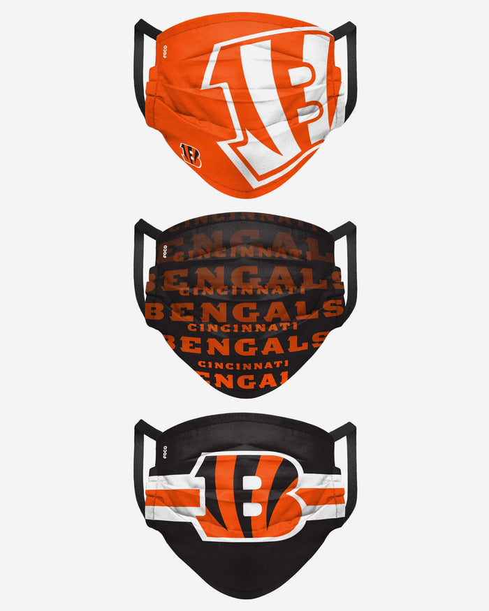 Cincinnati Bengals Matchday 3 Pack Face Cover FOCO - FOCO.com