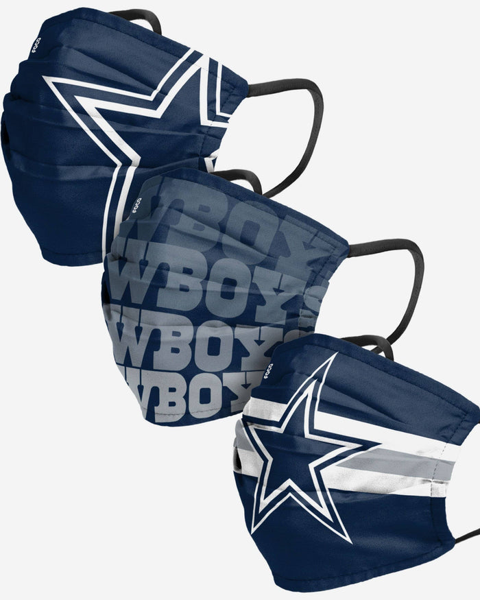 Dallas Cowboys Matchday 3 Pack Face Cover FOCO Adult - FOCO.com