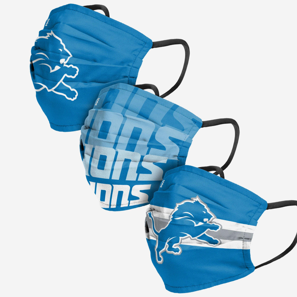 Detroit Lions Matchday 3 Pack Face Cover FOCO Adult - FOCO.com