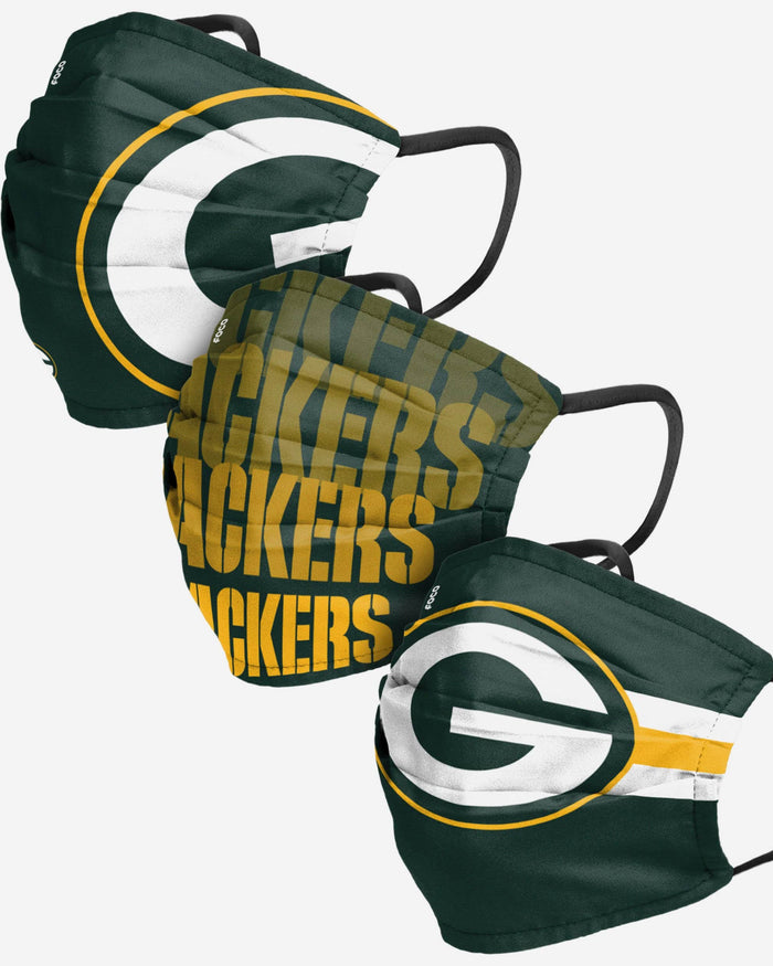 Green Bay Packers Matchday 3 Pack Face Cover FOCO Adult - FOCO.com