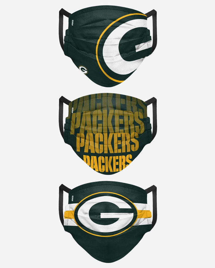 Green Bay Packers Matchday 3 Pack Face Cover FOCO - FOCO.com