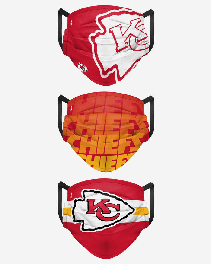 Kansas City Chiefs Matchday 3 Pack Face Cover FOCO - FOCO.com