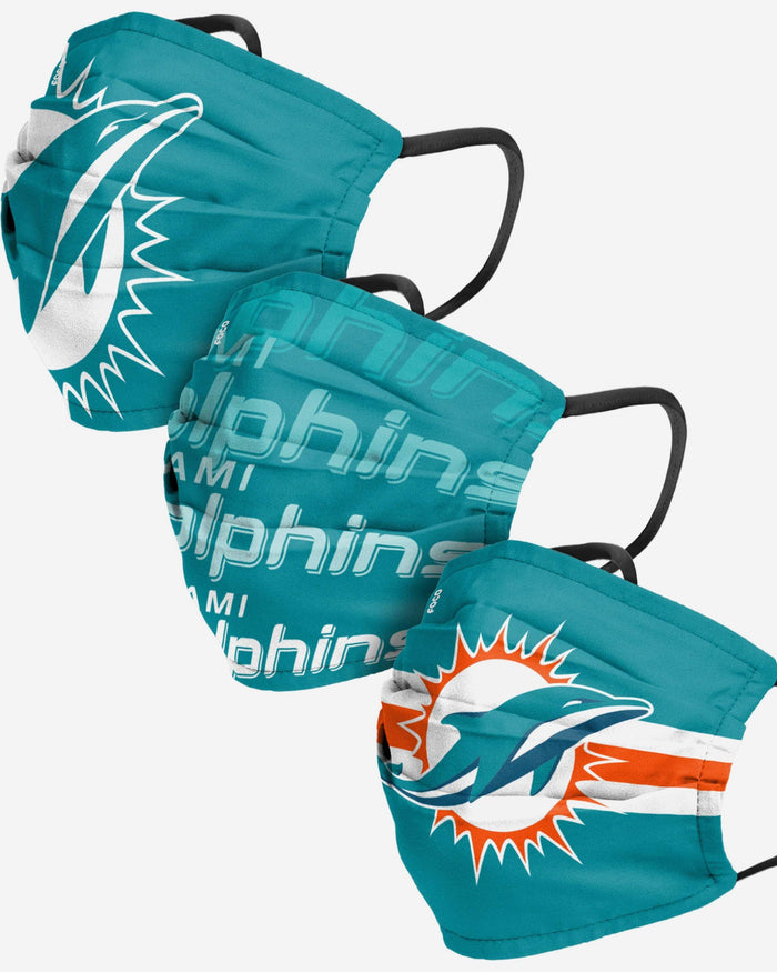 Miami Dolphins Matchday 3 Pack Face Cover FOCO Adult - FOCO.com