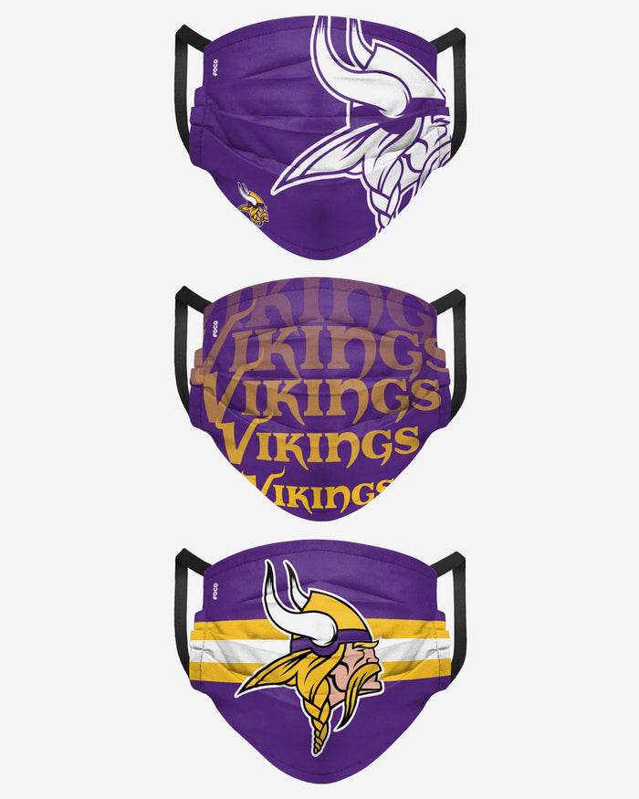 Minnesota Vikings Matchday 3 Pack Face Cover FOCO - FOCO.com