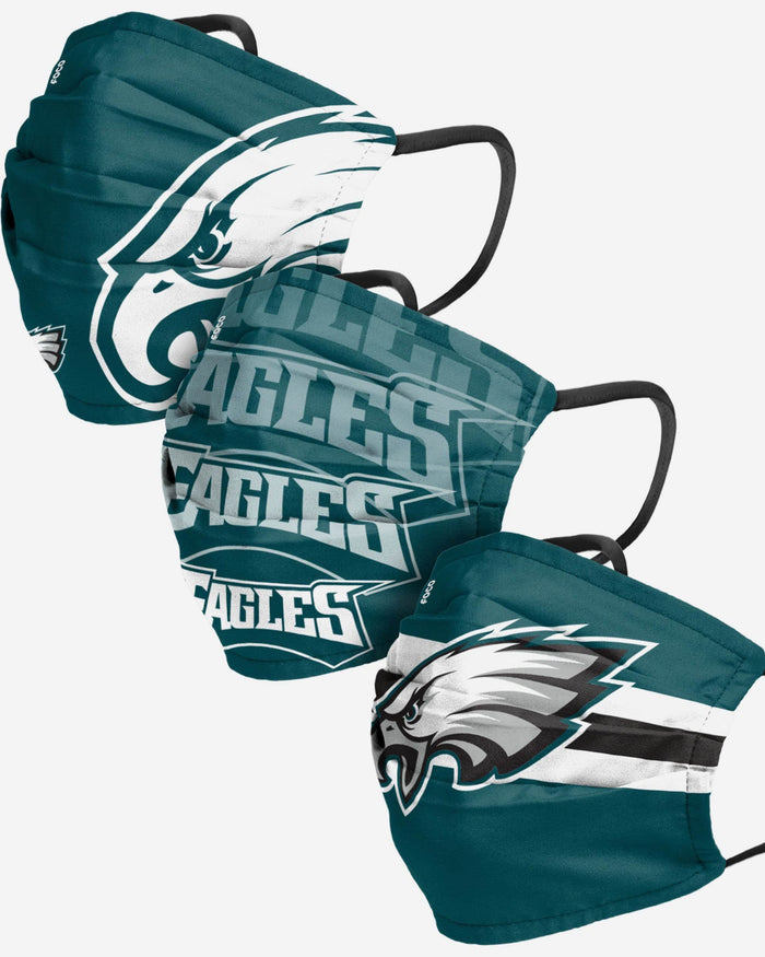 Philadelphia Eagles Matchday 3 Pack Face Cover FOCO Adult - FOCO.com