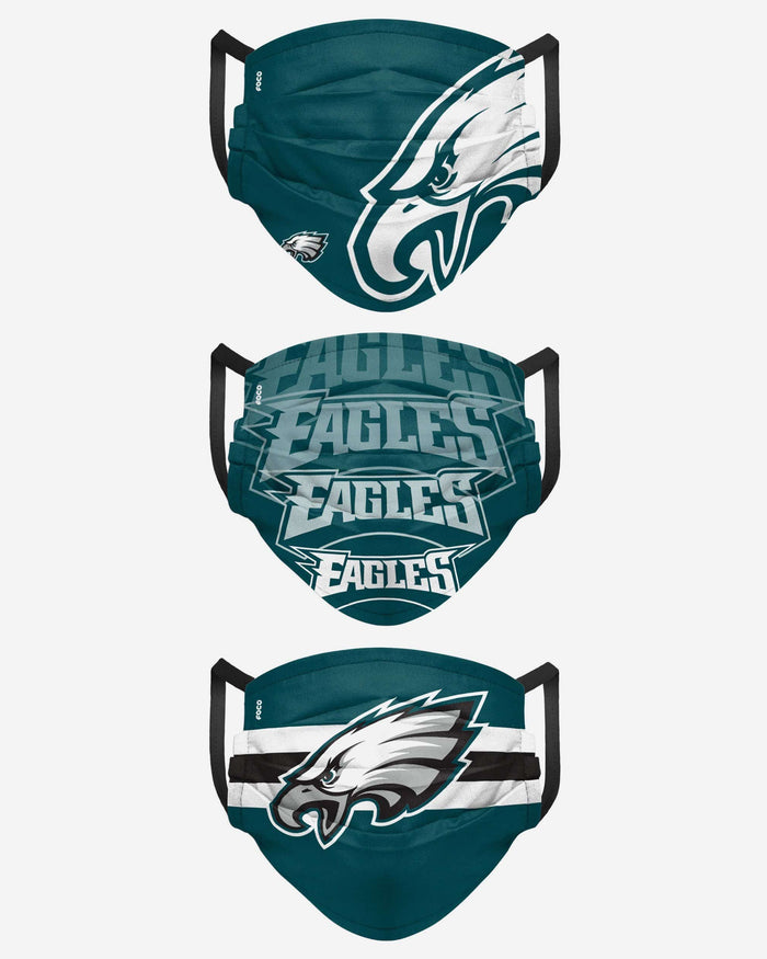 Philadelphia Eagles Matchday 3 Pack Face Cover FOCO - FOCO.com