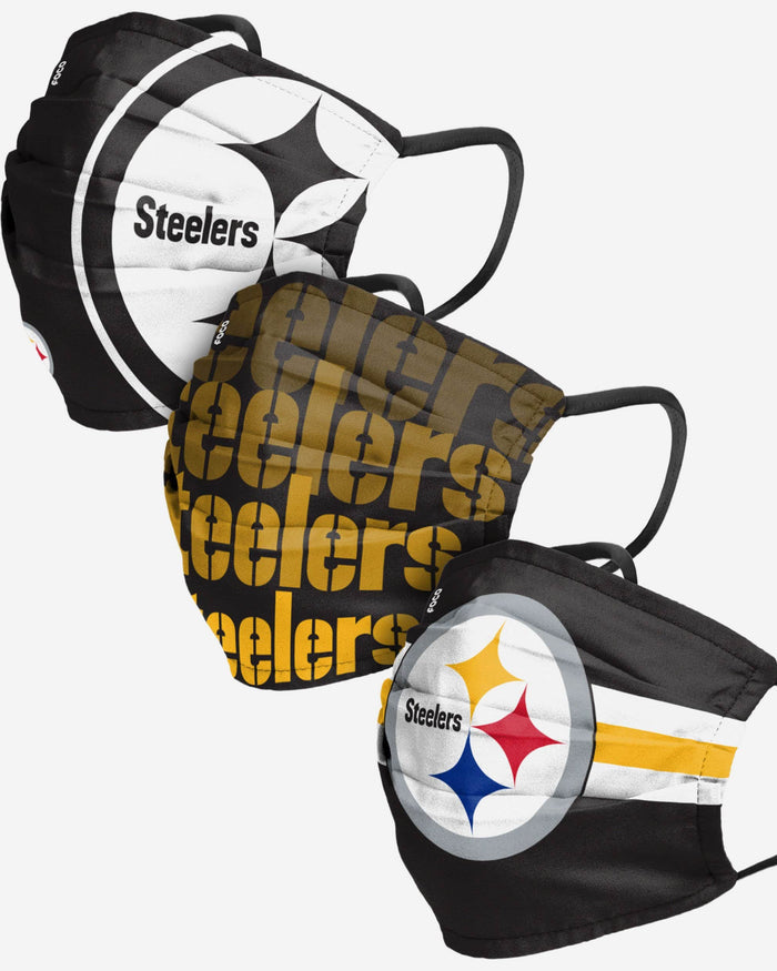 Pittsburgh Steelers Matchday 3 Pack Face Cover FOCO Adult - FOCO.com