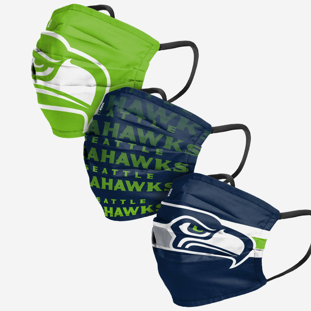 Seattle Seahawks Matchday 3 Pack Face Cover FOCO Adult - FOCO.com