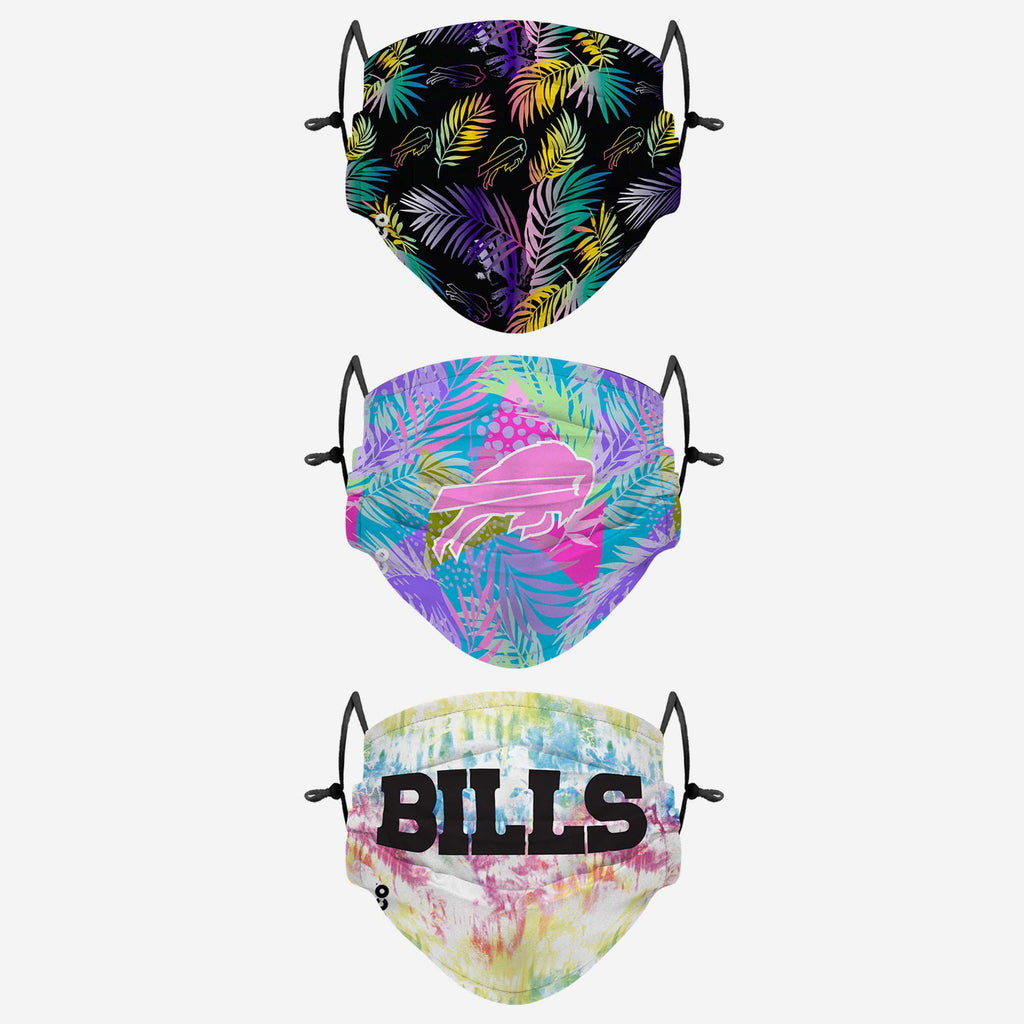 Buffalo Bills Neon Floral 3 Pack Face Cover FOCO - FOCO.com