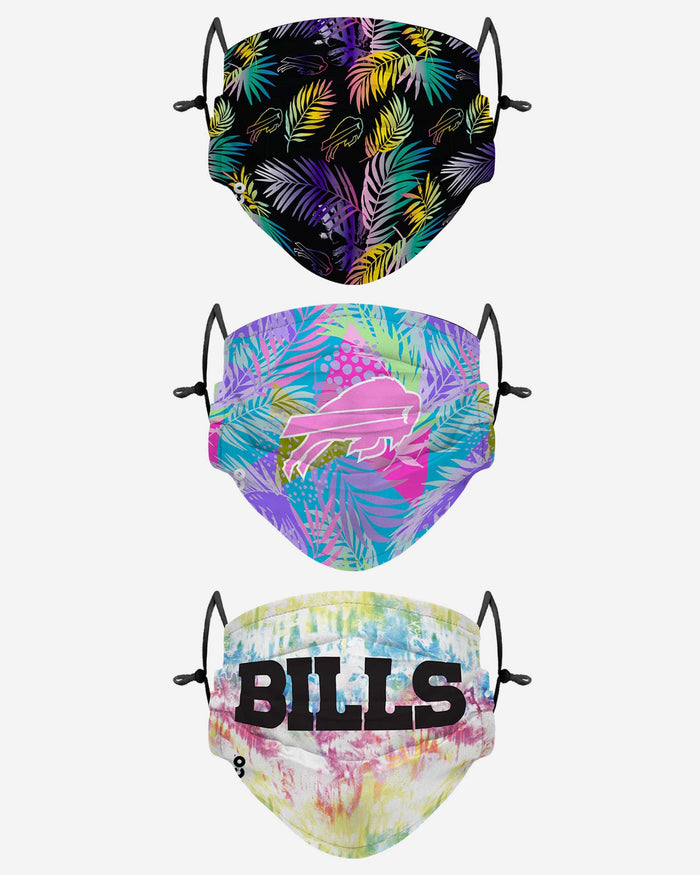 Buffalo Bills Neon Floral 3 Pack Face Cover FOCO - FOCO.com