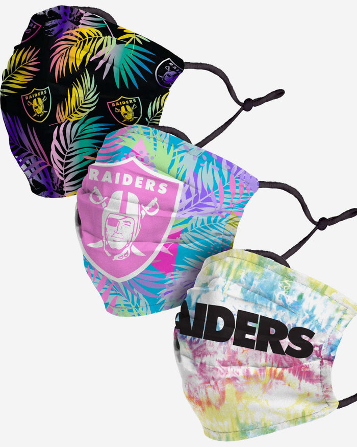 Las Vegas Raiders Neon Floral 3 Pack Face Cover FOCO - FOCO.com