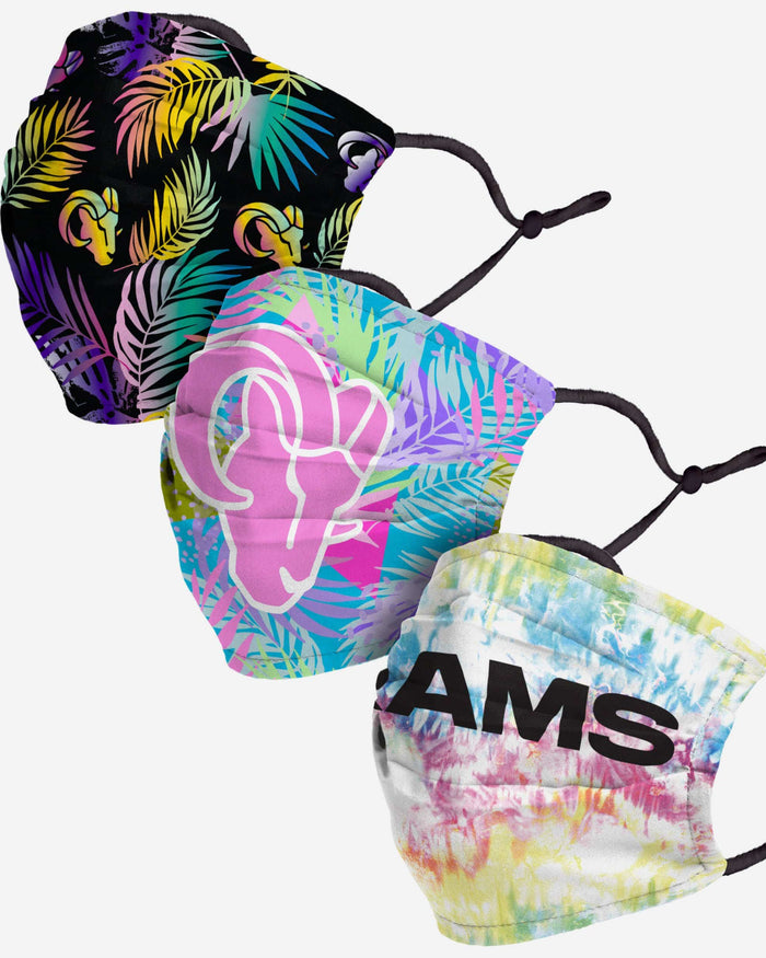 Los Angeles Rams Neon Floral 3 Pack Face Cover FOCO - FOCO.com