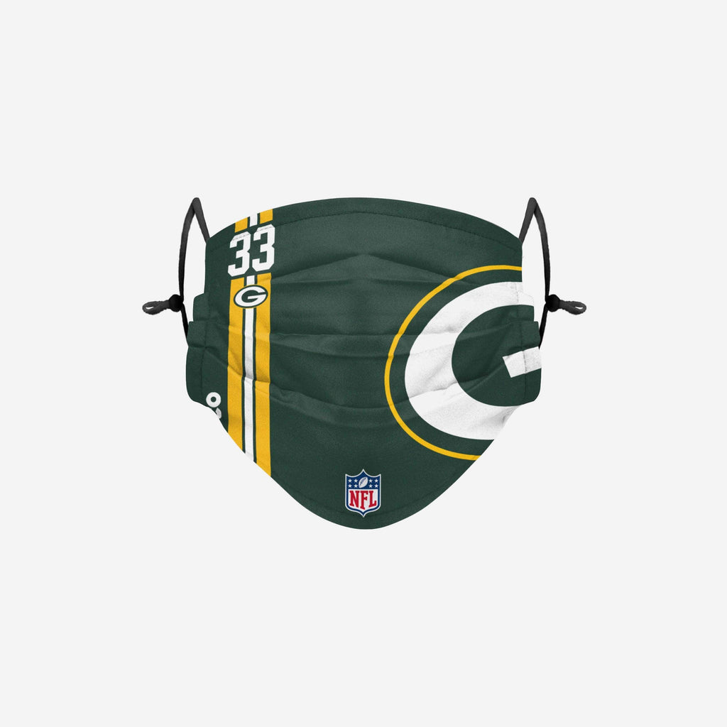 Aaron Jones Green Bay Packers On-Field Sideline Logo Face Cover FOCO - FOCO.com