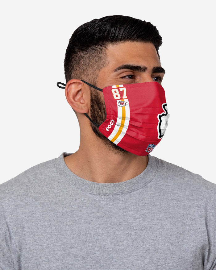 Travis Kelce Kansas City Chiefs On-Field Sideline Logo Face Cover FOCO - FOCO.com