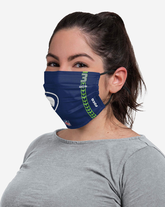 Russell Wilson Seattle Seahawks On-Field Sideline Logo Face Cover FOCO - FOCO.com