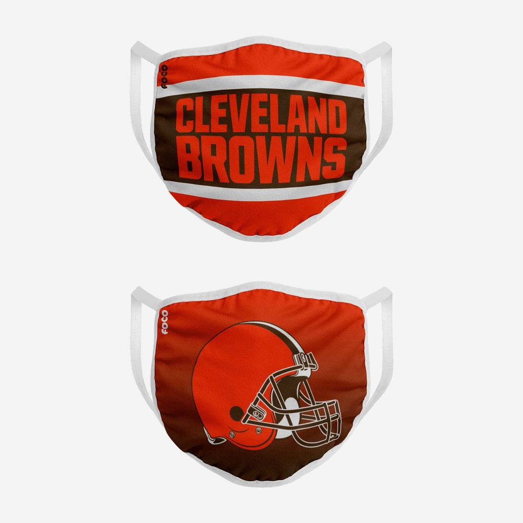 Cleveland Browns Printed 2 Pack Face Cover FOCO - FOCO.com