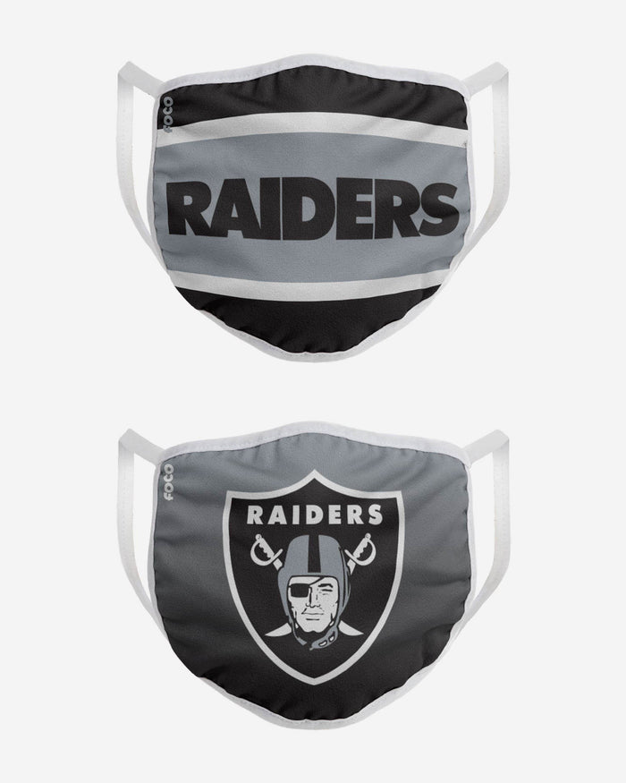 Las Vegas Raiders Printed 2 Pack Face Cover FOCO - FOCO.com